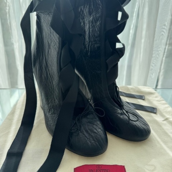 VALENTINO Boots 'NEW' - Ballerina Black Lace-Up - EU 37 - Picture 13 of 15